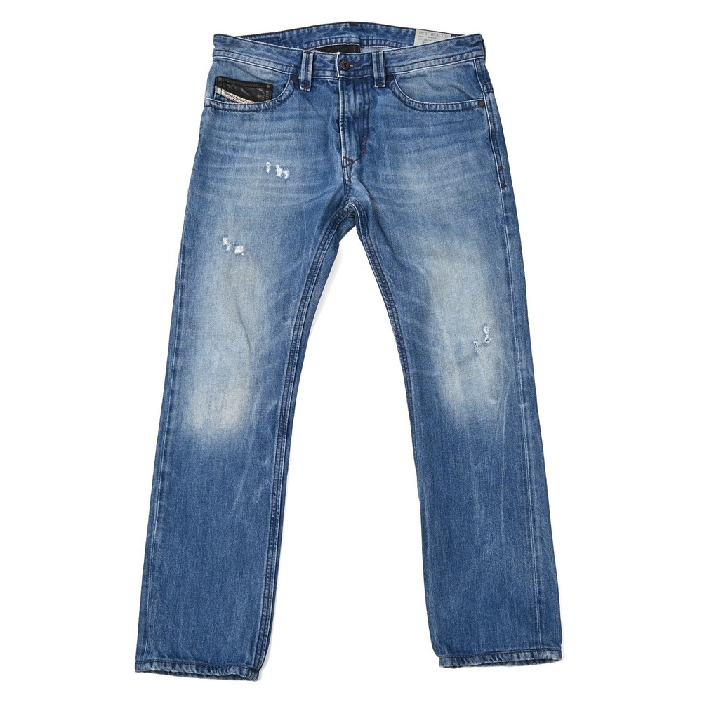 Diesel Jeans Mens 29x30 (32x27) Thavar Slim Skinny Wash 0663E Blue Denim Zip Fly
